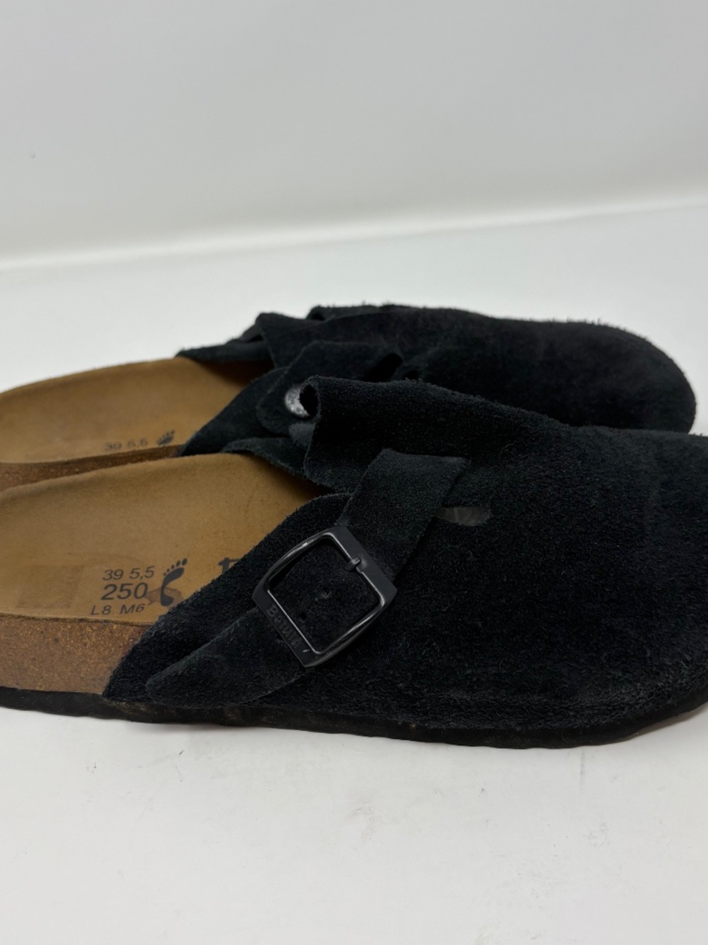 Betula Slip On Suede Clogs Black - Picture 3 of 6
